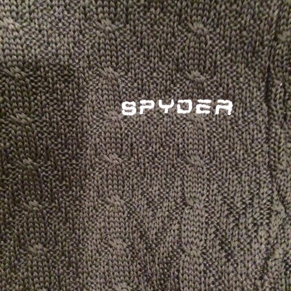 Spyder Major Cable Stryke Black Fleece Lined Knit Full Zip Jacket - Picture 6 of 10
